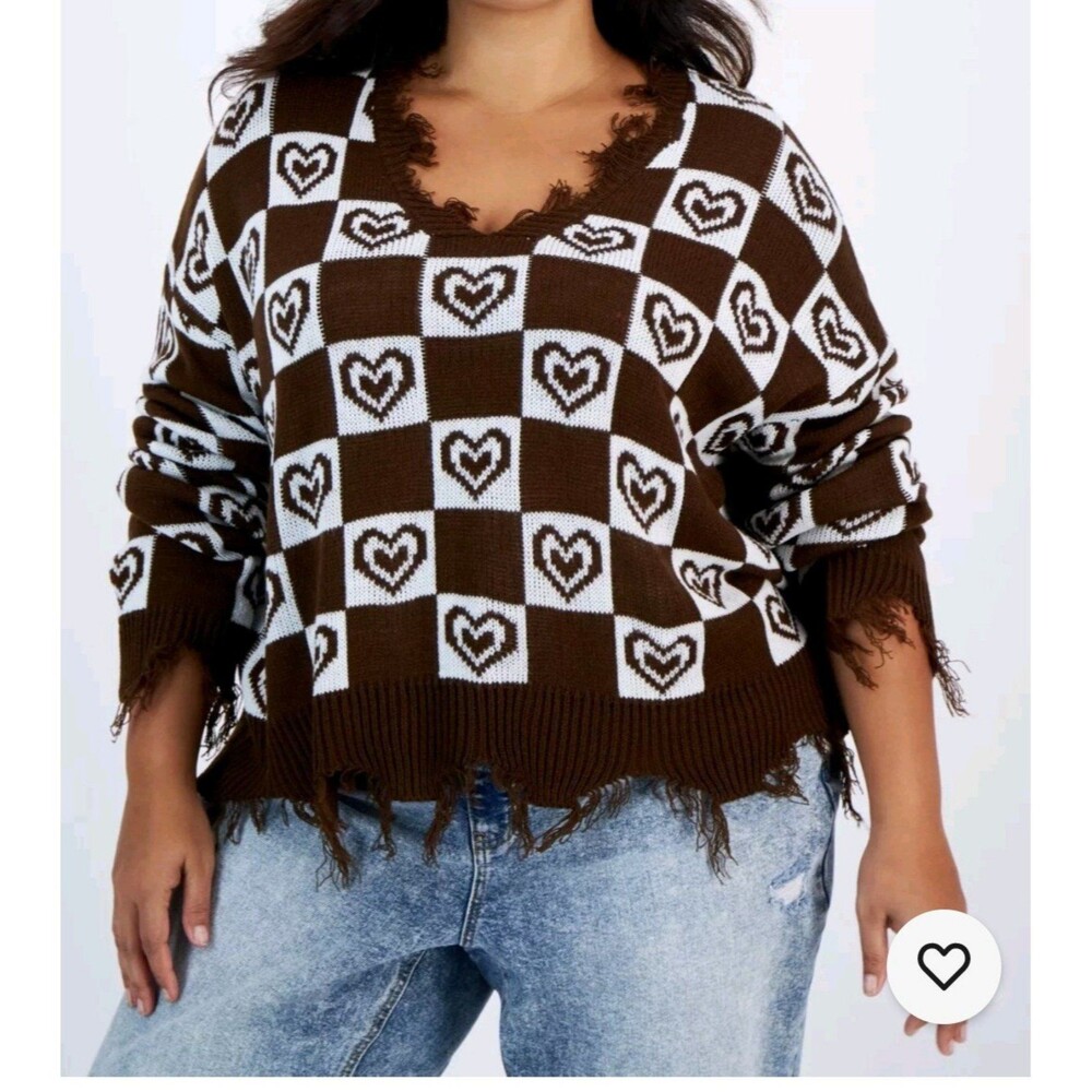 NWT Just Polly Destructed Sweater Sz M B-44